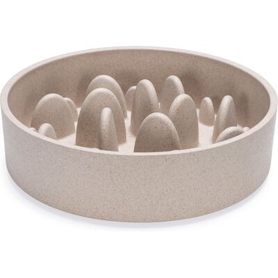 Designed By Lotte pom antischrokbak hond - slow feeder hond - voerbak - vaatwasserbestendig - bamboe - beige - 1430 ml Designed By Lotte pom antischrokbak hond - slow feeder hond - voerbak - vaatwasserbestendig - bamboe - beige - 1430 ml