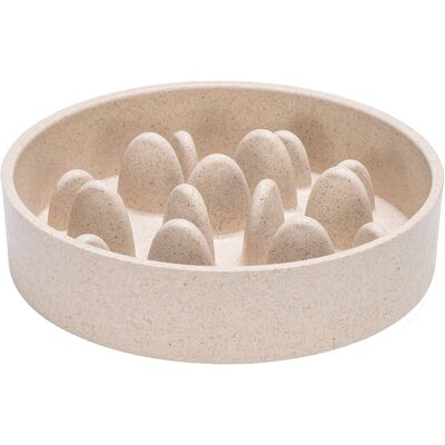 Designed By Lotte pom antischrokbak kat - slowfeeder kat - voerbak - vaatwasserbestendig - bamboe - beige - 410 ml Designed By Lotte pom antischrokbak kat - slowfeeder kat - voerbak - vaatwasserbestendig - bamboe - beige - 410 ml