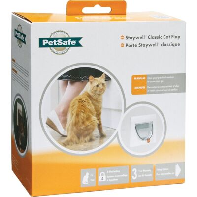 PetSafe Witte 4-Weg Kattenluik met Tunnel - Kattendeur PetSafe Witte 4-Weg Kattenluik met Tunnel - Kattendeur