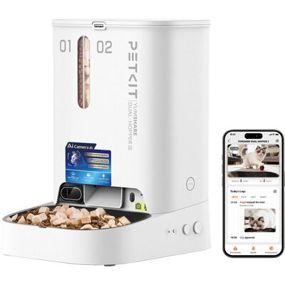Petkit - yumshare dual hopper 2 met camera - automatische voerbak - 5l - automatische voerbak voor kat en hond - ai bediening - camera Petkit - yumshare dual hopper 2 met camera - automatische voerbak - 5l - automatische voerbak voor kat en hond - ai bediening - camera