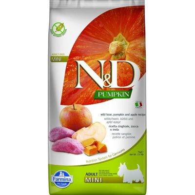 N&D Voer farmina adult mini volwassen appel pompoen wild zwijn 7 kg N&D Voer farmina adult mini volwassen appel pompoen wild zwijn 7 kg