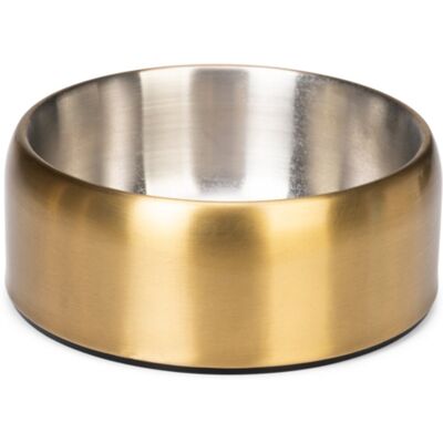 Designed By Lotte noar voerbak hond - eetbak/drinkbak - vaatwasserproof - anti-slip - rvs - goud - 1890ml Designed By Lotte noar voerbak hond - eetbak/drinkbak - vaatwasserproof - anti-slip - rvs - goud - 1890ml