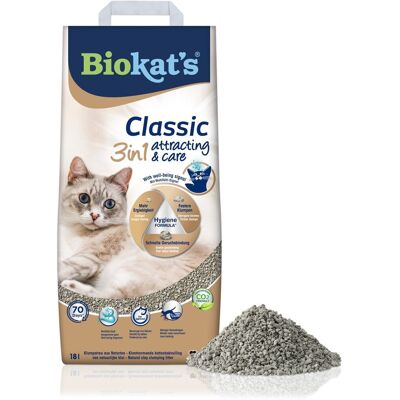 Biokat's classic attracting & care - 18 l - kattenbakvulling - klontvormend Biokat's classic attracting & care - 18 l - kattenbakvulling - klontvormend
