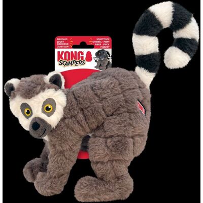 Kong scampers lemur - knuffel - 22.86x25.4x12.07 cm grijs m Kong scampers lemur - knuffel - 22.86x25.4x12.07 cm grijs m