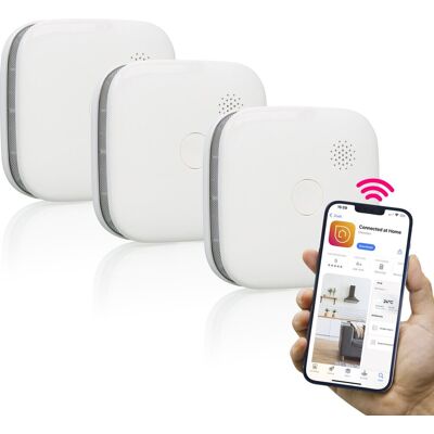 Smartwares fsm-12603 - slimme rookmelder 3 stuks - smart - wifi - met app - brandmelder Smartwares fsm-12603 - slimme rookmelder 3 stuks - smart - wifi - met app - brandmelder