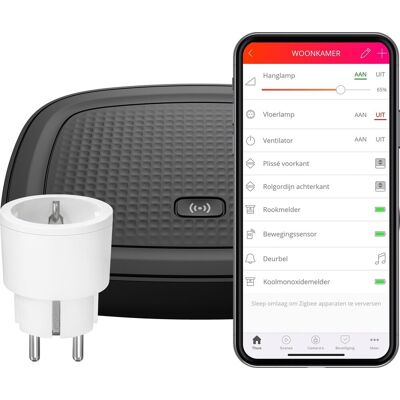 KlikAanKlikUit smart bridge starter set met schakelstekker - centrale bediening met android/ios app - compatibel met google assistant, amazon alexa, apple homekit - wifi KlikAanKlikUit smart bridge starter set met schakelstekker - centrale bediening met android/ios app - compatibel met google assistant, amazon alexa, apple homekit - wifi