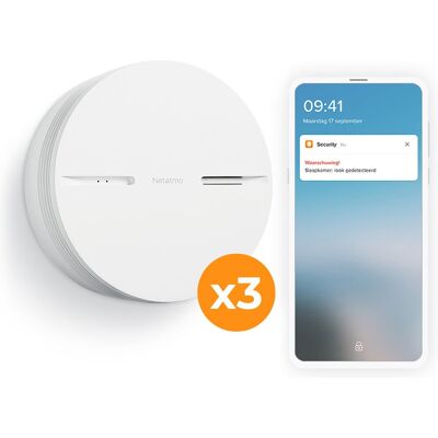 Netatmo Slimme Rookmelder - 10 jaar batterij - 3 stuks Netatmo Slimme Rookmelder - 10 jaar batterij - 3 stuks