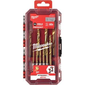 Milwaukee Metaalboorset - 10 Stuks, Titanium Coating, Impact Geschikt Milwaukee Metaalboorset - 10 Stuks, Titanium Coating, Impact Geschikt