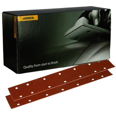 Mirka coarse cut schuurstroken 70x420mm met 14 gaten - p40 Mirka coarse cut schuurstroken 70x420mm met 14 gaten - p40