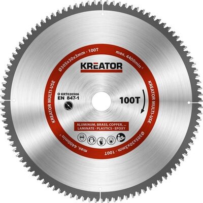Kreator Ø305 mm Cirkelzaagblad - 100 Tanden voor Nauwkeurige Sneden Kreator Ø305 mm Cirkelzaagblad - 100 Tanden voor Nauwkeurige Sneden