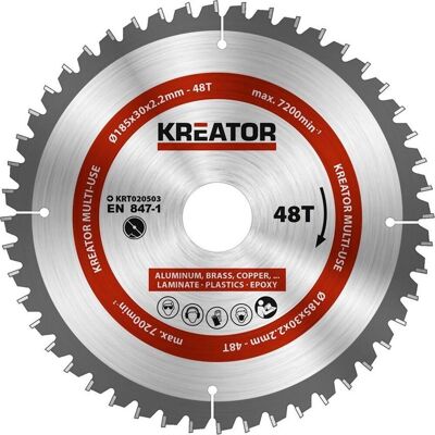 Kreator krt020503 zaagblad hout - 185mm48t Kreator krt020503 zaagblad hout - 185mm48t