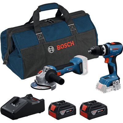 Bosch professional 18v toolkit - combiset - gws 18v-8 + gsb 18v-65 + 2x gba 18v 4.0 ah + gal 18v-40 lader Bosch professional 18v toolkit - combiset - gws 18v-8 + gsb 18v-65 + 2x gba 18v 4.0 ah + gal 18v-40 lader