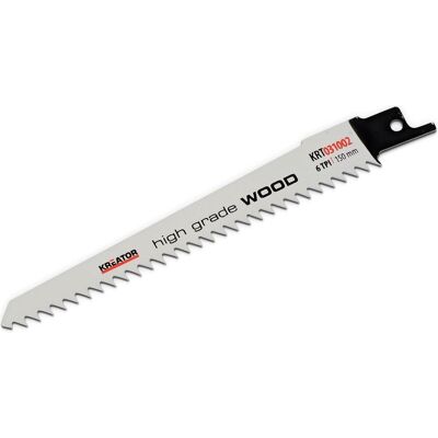 Kreator krt031002 zaagblad - reciprozaag -hard hout - 150 mm - 6 tpi - 2 stuks Kreator krt031002 zaagblad - reciprozaag -hard hout - 150 mm - 6 tpi - 2 stuks