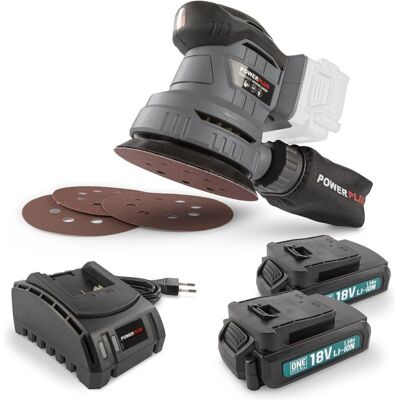 Powerplus powebess2 excentrische schuurmachine - 18v+2xbatt. 1.5ah+lad. Powerplus powebess2 excentrische schuurmachine - 18v+2xbatt. 1.5ah+lad.