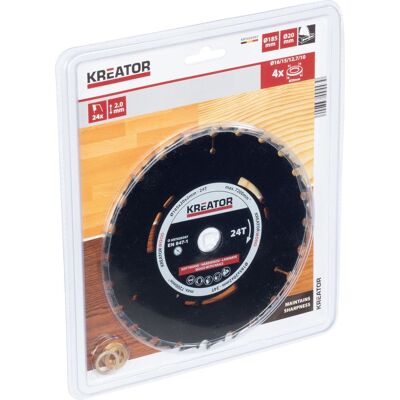 Kreator - krt020307 - cirkelzaagblad - ø 185x20x2,0mm 24t Kreator - krt020307 - cirkelzaagblad - ø 185x20x2,0mm 24t