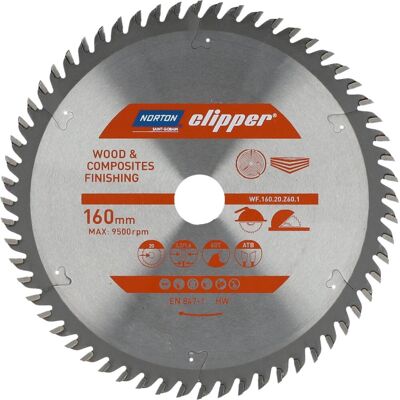 Symantec Norton clipper pro serie - cirkelzaagblad - 160mm - 20mm - hout en composieten Symantec Norton clipper pro serie - cirkelzaagblad - 160mm - 20mm - hout en composieten
