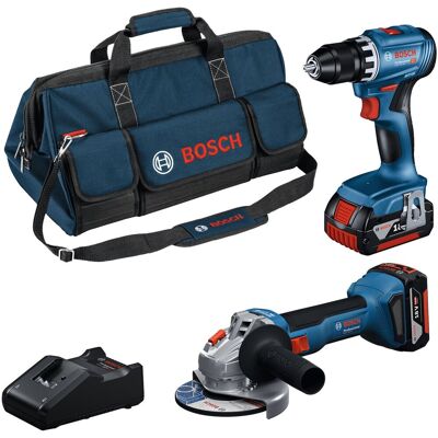 Bosch professional 18v toolkit - combiset - gws 18v-8 + gsr 18v-45 + 2x gba 18v 4.0 ah + gal 18v-40 lader Bosch professional 18v toolkit - combiset - gws 18v-8 + gsr 18v-45 + 2x gba 18v 4.0 ah + gal 18v-40 lader