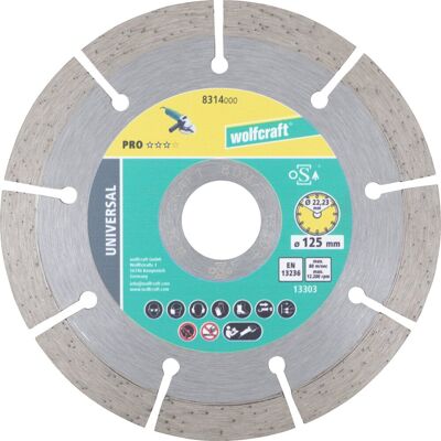 wolfcraft PRO UNIVERSAL Diamant-zaagblad Ø 125 mm - Diamant-zaagblad wolfcraft PRO UNIVERSAL Diamant-zaagblad Ø 125 mm - Diamant-zaagblad