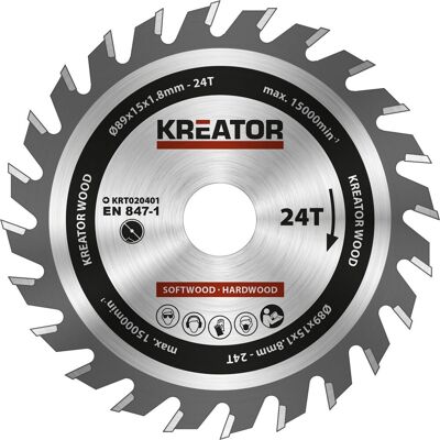 KREATOR - POWX1365MB - 89 mm - 24T - Cirkelzaagblad KREATOR - POWX1365MB - 89 mm - 24T - Cirkelzaagblad