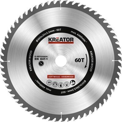 Kreator Cirkelzaagblad 305mm - 60 Tanden Kreator Cirkelzaagblad 305mm - 60 Tanden