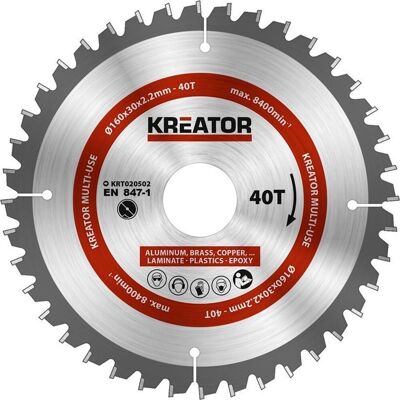Kreator 160mm universeel cirkelzaagblad - 40 tanden Kreator 160mm universeel cirkelzaagblad - 40 tanden
