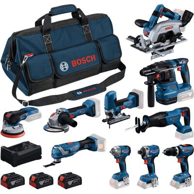Bosch professional 18v - gereedschap combiset - 10-delige accu gereedschapsset - complete powertool kit voor elke klus Bosch professional 18v - gereedschap combiset - 10-delige accu gereedschapsset - complete powertool kit voor elke klus
