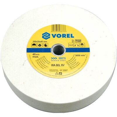 Vorel serie - fijne slijpsteen - 200mm - 20mm dikte - 40mm binnendiameter Vorel serie - fijne slijpsteen - 200mm - 20mm dikte - 40mm binnendiameter