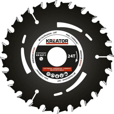 Kreator krt020305 invalzaagblad - ø115 mm - 24 t Kreator krt020305 invalzaagblad - ø115 mm - 24 t