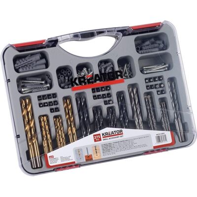 Kreator krt012802 - bit- & borenset - 275 delig - voor hout, metaal en steen Kreator krt012802 - bit- & borenset - 275 delig - voor hout, metaal en steen