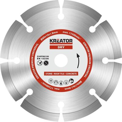 Kreator krt082100 diamantschijf √ò89 mm - premium - steen/beton/dakpan Kreator krt082100 diamantschijf √ò89 mm - premium - steen/beton/dakpan