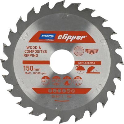 Symantec Norton - cirkelzaagblad - 150mm - voor hout en composieten - 24 tanden Symantec Norton - cirkelzaagblad - 150mm - voor hout en composieten - 24 tanden