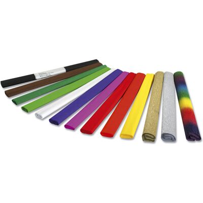 Folia fo-822134 crepepapier 50cmx2,5m krimp à 10 vouw rood Folia fo-822134 crepepapier 50cmx2,5m krimp à 10 vouw rood