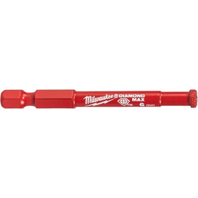 Milwaukee Accessoires Milwaukee tegelboor diamond max™ 1/4" nat/droog 6 mm 1/4" hex - 4932498342 Milwaukee Accessoires Milwaukee tegelboor diamond max™ 1/4" nat/droog 6 mm 1/4" hex - 4932498342