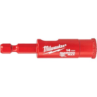 Milwaukee Accessoires Milwaukee tegelboor diamond max™ 1/4" nat/droog 14 mm 1/4" hex - 4932498346 Milwaukee Accessoires Milwaukee tegelboor diamond max™ 1/4" nat/droog 14 mm 1/4" hex - 4932498346