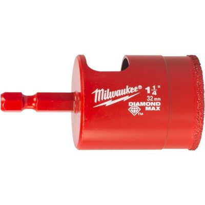 Milwaukee Accessoires Milwaukee boren diamond max™ 1/4" nat/droog 32 mm 1/4" hex - 4932498352 Milwaukee Accessoires Milwaukee boren diamond max™ 1/4" nat/droog 32 mm 1/4" hex - 4932498352