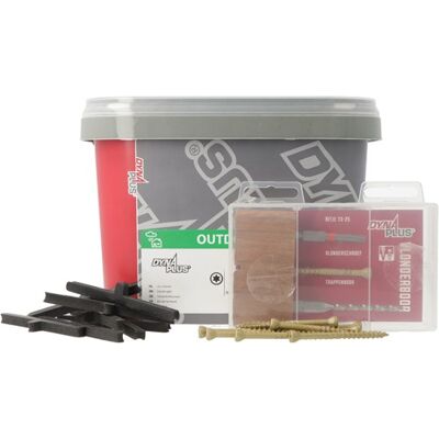 Dynaplus vlonderkit vlonderschroef 300 stuks+t-stuk 150 stuks+boor 1 stuk+bit 1 stuk - 0289.13.90001 Dynaplus vlonderkit vlonderschroef 300 stuks+t-stuk 150 stuks+boor 1 stuk+bit 1 stuk - 0289.13.90001