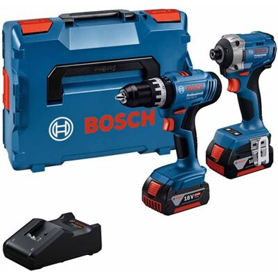 Bosch Blauw combopack gsb 18v-25 + gdr 18v-285 2 x 4.0ah + lader in l-boxx 136 - 0615a5008d Bosch Blauw combopack gsb 18v-25 + gdr 18v-285 2 x 4.0ah + lader in l-boxx 136 - 0615a5008d