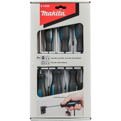 Makita Accessoires Makita e-13502 schroevendraaierset 6-delig pz/sl Makita Accessoires Makita e-13502 schroevendraaierset 6-delig pz/sl