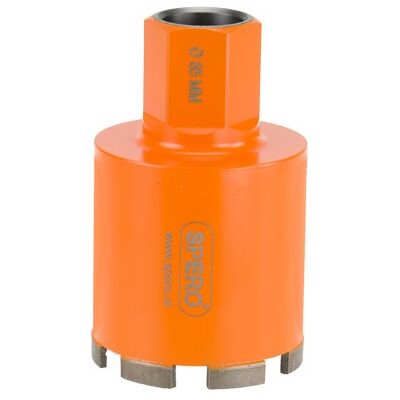 Spero beton dozenboor 85mm 1 1/4unc (f) 6 segmenten nat gebruik - db85mmunc Spero beton dozenboor 85mm 1 1/4unc (f) 6 segmenten nat gebruik - db85mmunc