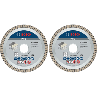 Accessoires Bosch 2 stuks diamantdoorslijpschijf best for ceramic extraclean turbo 125 x 22,23 x 1,4 x 7 mm (duopack) - 061599766z Accessoires Bosch 2 stuks diamantdoorslijpschijf best for ceramic extraclean turbo 125 x 22,23 x 1,4 x 7 mm (duopack) - 061599766z