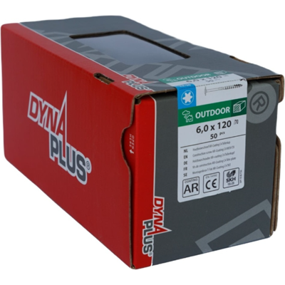 Dynaplus houtbouwschroef ar-bronze tellerkop deeldraad +snijpunt torx tx30 6.0x120/70 50 stuks - 0286.08.50801 Dynaplus houtbouwschroef ar-bronze tellerkop deeldraad +snijpunt torx tx30 6.0x120/70 50 stuks - 0286.08.50801