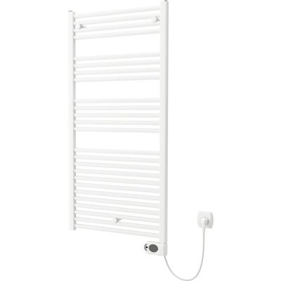 Plieger elba elektrische handdoekradiator - handdoek verwarmer - met klokthermostaat - 126.2 cm x 50 cm - 500 watt - wit Plieger elba elektrische handdoekradiator - handdoek verwarmer - met klokthermostaat - 126.2 cm x 50 cm - 500 watt - wit
