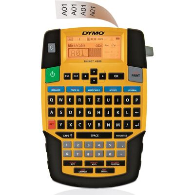 Dymo rhino 4200 draagbare industriële labelmaker qwertz-toetsenbord compacte, tijdbesparende labelprinter voor professionals, die veel onderweg zijn Dymo rhino 4200 draagbare industriële labelmaker qwertz-toetsenbord compacte, tijdbesparende labelprinter voor professionals, die veel onderweg zijn