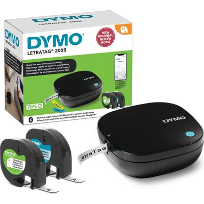 Dymo letratag 200b-labelmaker met bluetooth compacte labelprinter verbinding via draadloze bluetoothtechnologie met ios en android inclusief 2 soorten labeltape Dymo letratag 200b-labelmaker met bluetooth compacte labelprinter verbinding via draadloze bluetoothtechnologie met ios en android inclusief 2 soorten labeltape