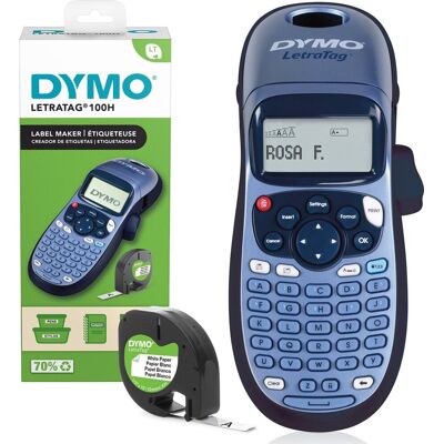 Dymo letratag lt-100h labelprinter - labelmaker met abc-toetsenbord voor thuis en op kantoor - blauw Dymo letratag lt-100h labelprinter - labelmaker met abc-toetsenbord voor thuis en op kantoor - blauw