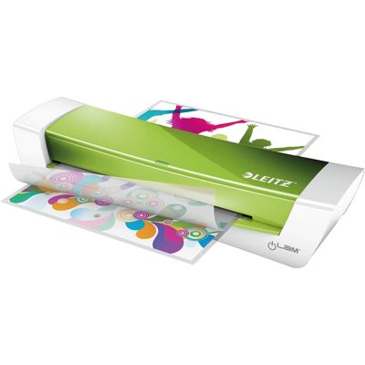 Leitz ilam home office lamineerapparaat voor a4 formaat - geschikt voor 80-125 micron - inclusief startpakket met lamineerhoezen - groen metallic Leitz ilam home office lamineerapparaat voor a4 formaat - geschikt voor 80-125 micron - inclusief startpakket met lamineerhoezen - groen metallic