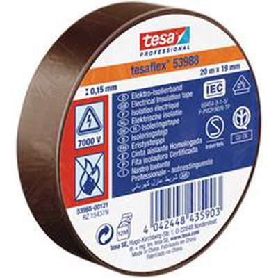 Tesa Professional 1064608 - tesa soft pvc tape 20m:19mm bruin 20 stuks Tesa Professional 1064608 - tesa soft pvc tape 20m:19mm bruin 20 stuks