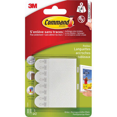 3M 1075981 - command fotolijststrips s wit 4 paar 12 stuks 3M 1075981 - command fotolijststrips s wit 4 paar 12 stuks