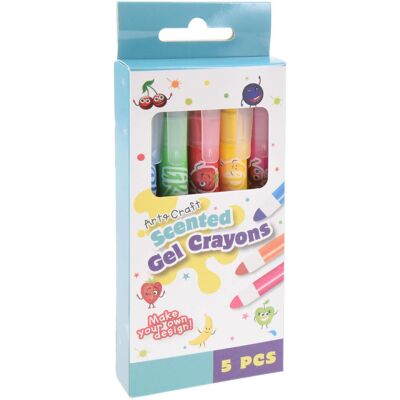 Gelpen Stiften met Fruitgeur, 5st. Multi kleuren Gelpen Stiften met Fruitgeur, 5st. Multi kleuren