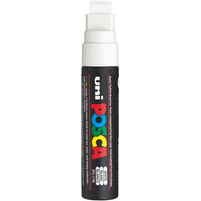 Uni Posca verfmarker 17k wit - blokpunt 15mm Wit Uni Posca verfmarker 17k wit - blokpunt 15mm Wit